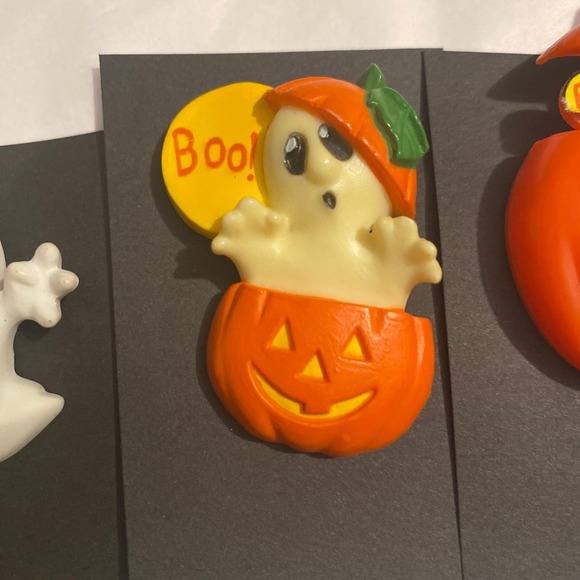 5x Vintage Brooch Pin Halloween Pumpkin Witch Ghost Pull‎ String Boo Hallmark - Picture 5 of 10